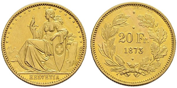 20 Franc 瑞士 金 