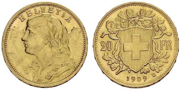 20 Franc 瑞士 金 