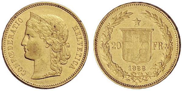 20 Franc 瑞士 金 