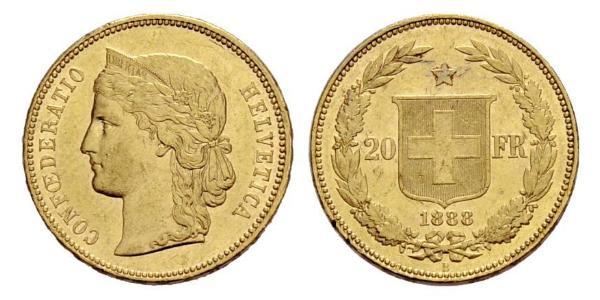 20 Franc 瑞士 金 