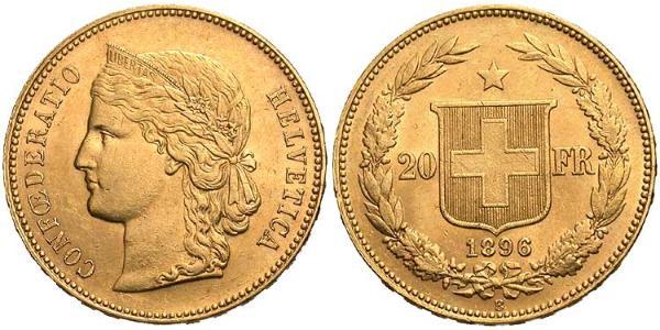 20 Franc 瑞士 金 
