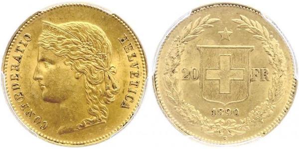 20 Franc 瑞士 金 