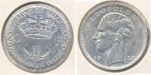 20 Franc 比利时 銀 利奥波德三世 (比利时)