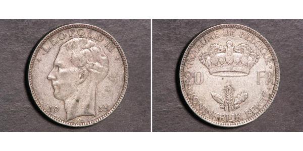 20 Franc 比利时 銀 利奥波德三世 (比利时)