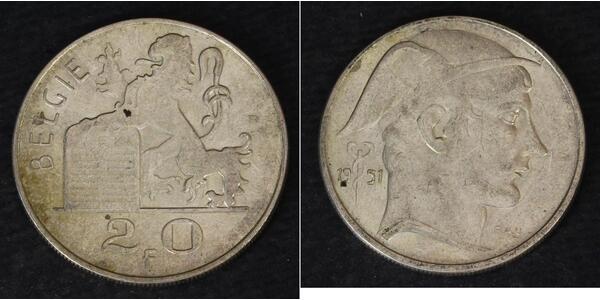 20 Franc 比利时 銀 利奥波德三世 (比利时)