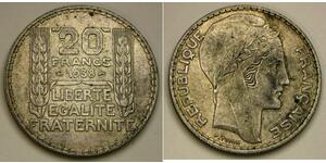 20 Franc 法兰西第三共和国 (1870 - 1940) 銀 