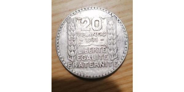 20 Franc 法兰西第三共和国 (1870 - 1940) 銀 