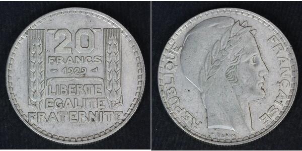 20 Franc 法兰西第三共和国 (1870 - 1940) 銀 