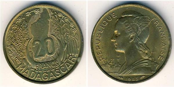 20 Franc Madagascar 青铜 