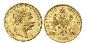 20 Franc / 8 Florin Austria-Hungary (1867-1918) Gold Franz Joseph I (1830 - 1916)