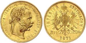 20 Franc / 8 Florin Austria-Hungary (1867-1918) Gold Franz Joseph I (1830 - 1916)