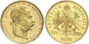 20 Franc / 8 Florin Austria-Hungary (1867-1918) Gold Franz Joseph I (1830 - 1916)