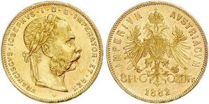 20 Franc / 8 Florin Austria-Hungary (1867-1918) Gold Franz Joseph I (1830 - 1916)