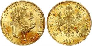 20 Franc / 8 Florin Österreich-Ungarn (1867-1918) Gold Franz Joseph I (1830 - 1916)