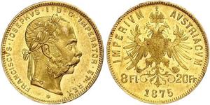 20 Franc / 8 Florin Österreich-Ungarn (1867-1918) Gold Franz Joseph I (1830 - 1916)