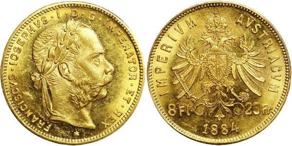 20 Franc / 8 Florin Österreich-Ungarn (1867-1918) Gold Franz Joseph I (1830 - 1916)