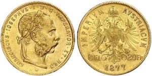 20 Franc / 8 Florin Autriche-Hongrie (1867-1918) Or Franz Joseph I (1830 - 1916)