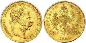 20 Franc / 8 Florin Autriche-Hongrie (1867-1918) Or Franz Joseph I (1830 - 1916)