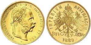 20 Franc / 8 Florin Autriche-Hongrie (1867-1918) Or Franz Joseph I (1830 - 1916)