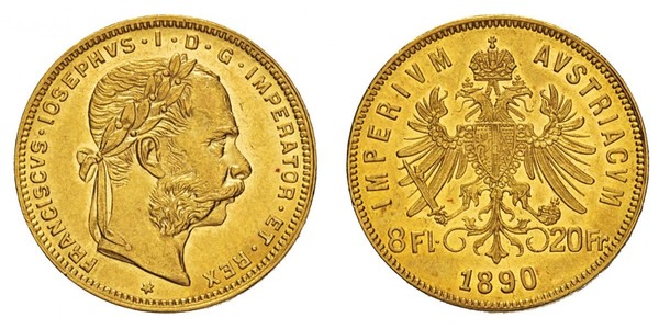 20 Franc / 8 Florin Autriche-Hongrie (1867-1918) Or Franz Joseph I (1830 - 1916)