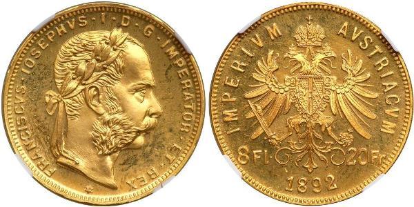 20 Franc / 8 Florin Autriche-Hongrie (1867-1918) Or Franz Joseph I (1830 - 1916)