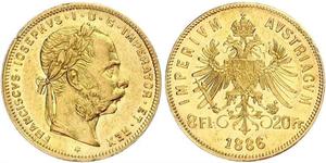 20 Franc / 8 Florin Imperio austrohúngaro (1867-1918) Oro Franz Joseph I (1830 - 1916)