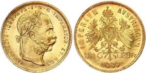 20 Franc / 8 Florin Impero austro-ungarico (1867-1918) Oro Franz Joseph I (1830 - 1916)