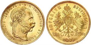 20 Franc / 8 Florin Impero austro-ungarico (1867-1918) Oro Franz Joseph I (1830 - 1916)