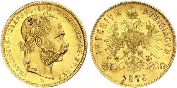 20 Franc / 8 Florin Impero austro-ungarico (1867-1918) Oro Franz Joseph I (1830 - 1916)