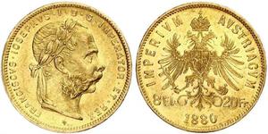 20 Franc / 8 Florin 奥匈帝国 (1867 - 1918) 金 弗朗茨·约瑟夫一世 (1830 - 1916)