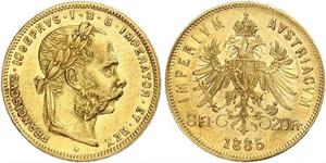 20 Franc / 8 Florin 奥匈帝国 (1867 - 1918) 金 弗朗茨·约瑟夫一世 (1830 - 1916)