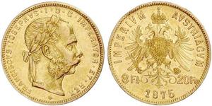 20 Franc / 8 Florin 奥匈帝国 (1867 - 1918) 金 弗朗茨·约瑟夫一世 (1830 - 1916)