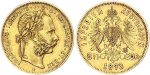 20 Franc / 8 Florin 奥匈帝国 (1867 - 1918) 金 弗朗茨·约瑟夫一世 (1830 - 1916)