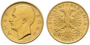 20 Franga Ari Albanian Republic (1925-1928) Gold Zog I, Skanderbeg III of Albania