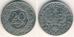 20 Grosh Deuxième République de Pologne (1918 - 1939) Cuivre/Nickel 