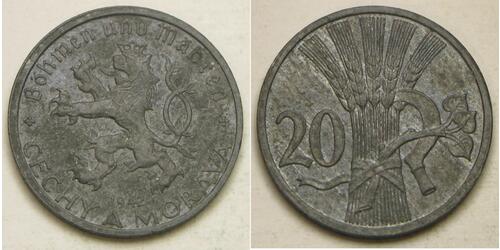 20 Haleru Checoslovaquia  (1918-1992) Zinc 