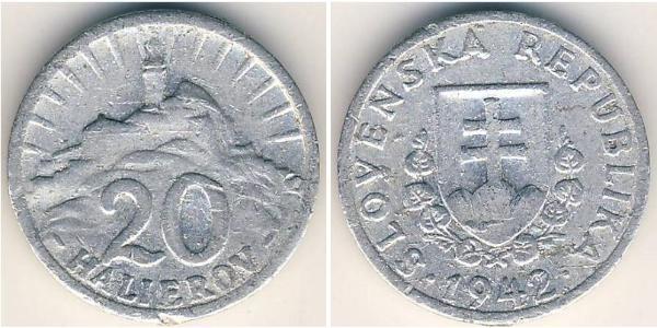 20 Heller Slovacchia Alluminio/Bronzo 