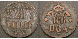 20 Heller Africa Orientale Tedesca (1885-1919) Bronzo 