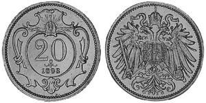 20 Heller Impero austro-ungarico (1867-1918) Nichel 