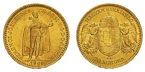 20 Korona Royaume de Hongrie (1000-1918) Or Franz Joseph I (1830 - 1916)