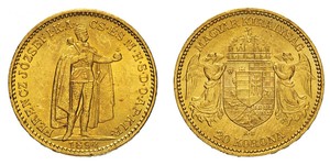 20 Korona Royaume de Hongrie (1000-1918) Or Franz Joseph I (1830 - 1916)