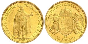 20 Korona Reino de Hungría (1000-1918) Oro Franz Joseph I (1830 - 1916)