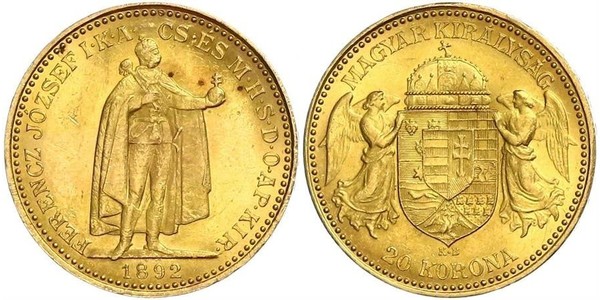 20 Korona 匈牙利王国 金 弗朗茨·约瑟夫一世 (1830 - 1916)