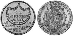 20 Kreuzer Prince-Bishopric of Bamberg (1245–1802) Argent 