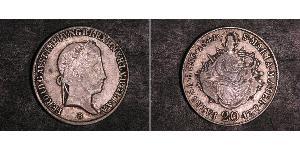 20 Kreuzer Royaume de Hongrie (1000-1918) Argent Ferdinand I of Austria (1793 - 1875)