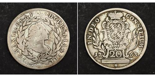 20 Kreuzer Électorat de Bavière (1623 - 1806) Argent Maximilien III Joseph de Bavière(1727 – 1777)