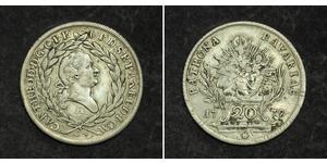 20 Kreuzer Elettorato di Baviera (1623 - 1806) Argento 