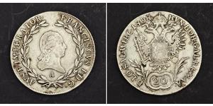 20 Kreuzer Impero austriaco (1804-1867) Argento 