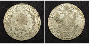 20 Kreuzer Impero austriaco (1804-1867) Argento 