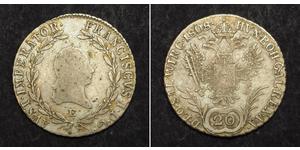 20 Kreuzer Impero austriaco (1804-1867) Argento 